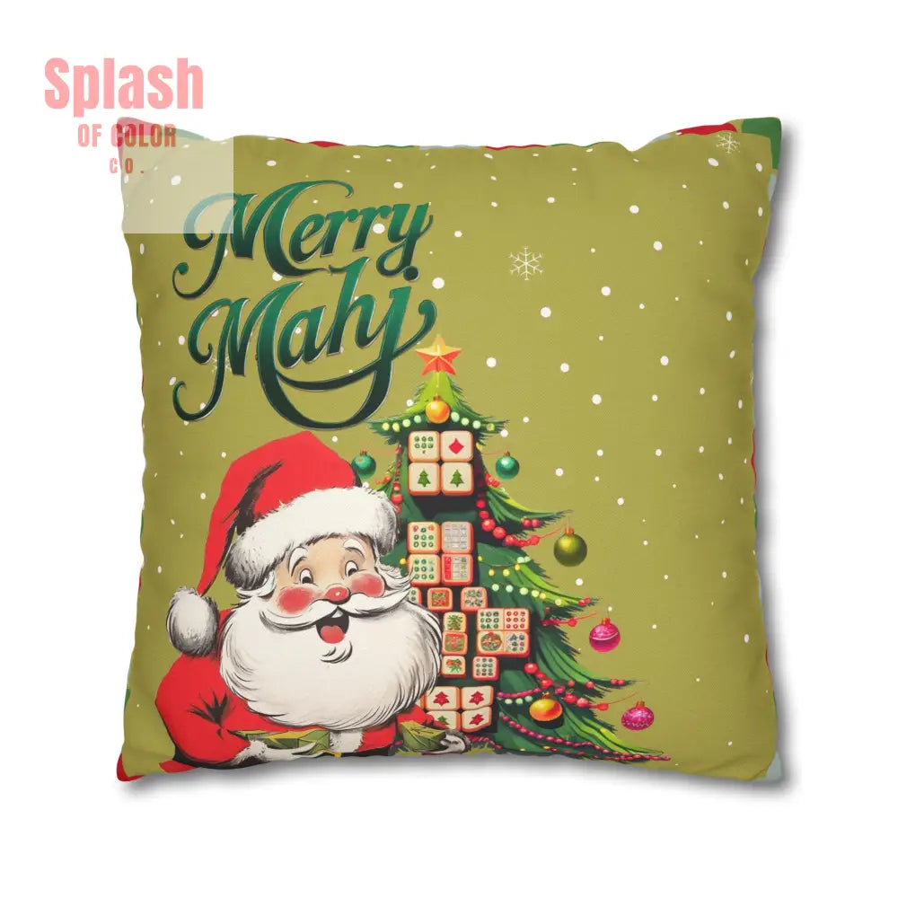Merry Mahj Mahjong Christmas Festive Pillowcase Whimsical Holiday Accent Pillowcase Home Decor