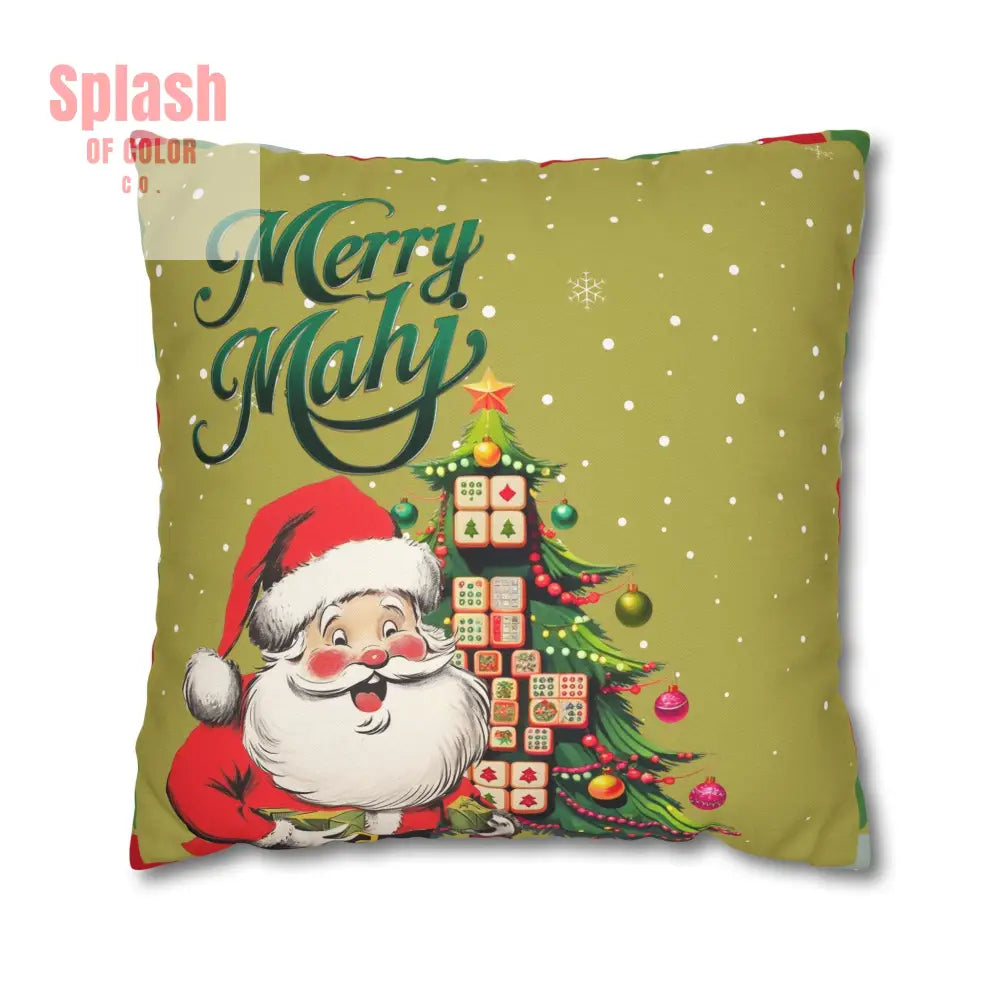 Merry Mahj Mahjong Christmas Festive Pillowcase Whimsical Holiday Accent Pillowcase 20’’ × 20’’ Home Decor