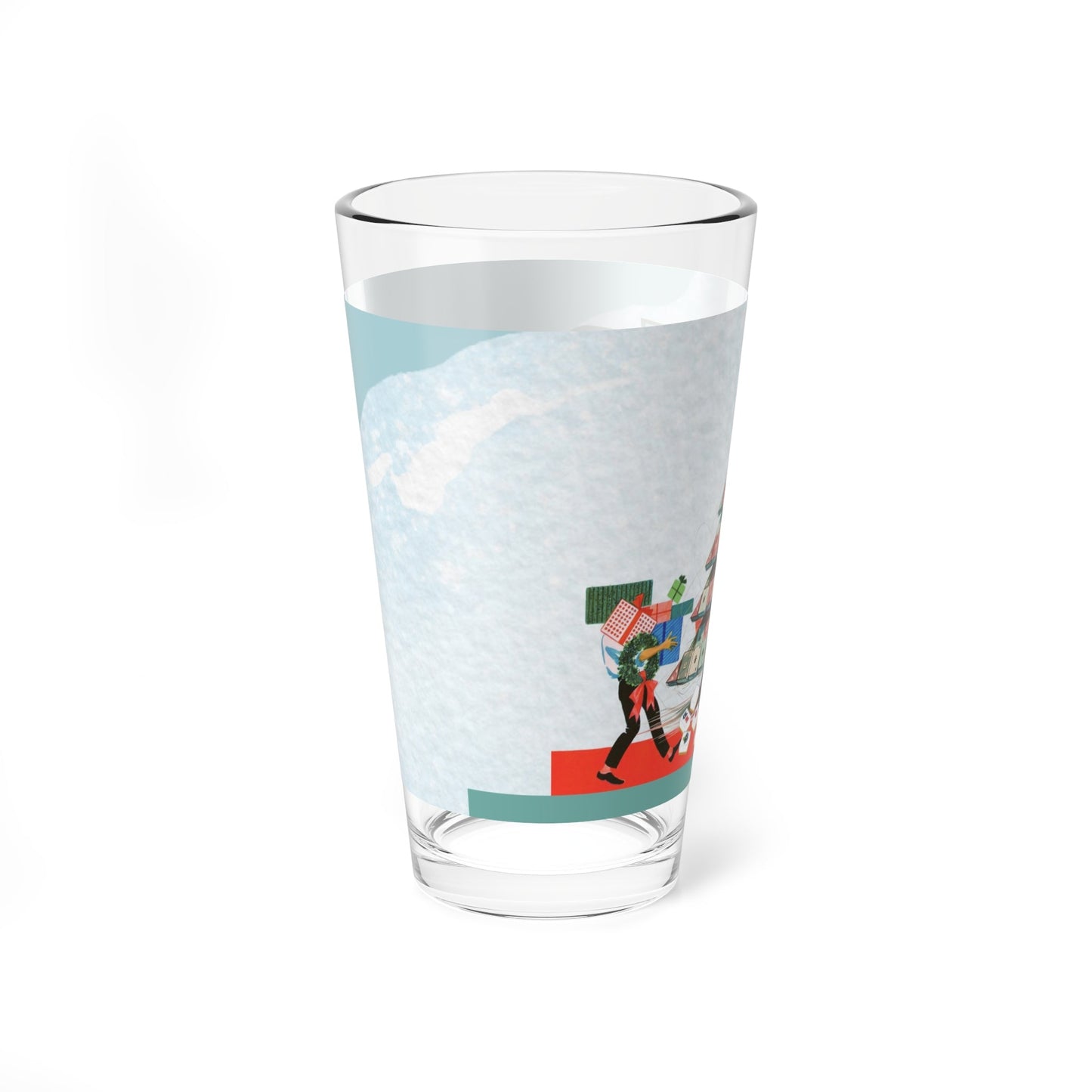Merry Mahjong Christmas Mixing Glass Cocktail Glass Holiday Drinkware Festive Barware Merry Mahjong Shaker Glass - 16oz