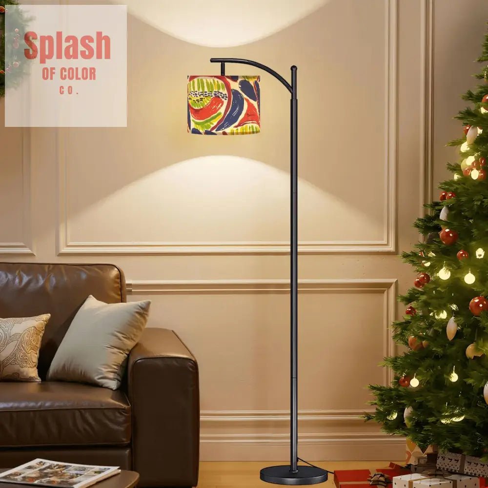 Modern Floral Heritage Abtract Boho Modern Arc Floor Lamp - Splash of Color co.