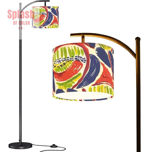 Modern Floral Heritage Abtract Boho Modern Arc Floor Lamp - Splash of Color co.