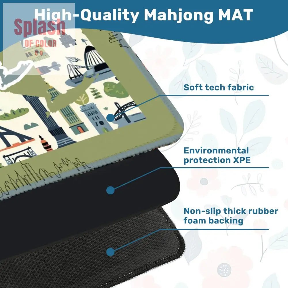 New York New York Whimsical, Splash Of Whimsy Mahjong Mat - Splash of Color co.