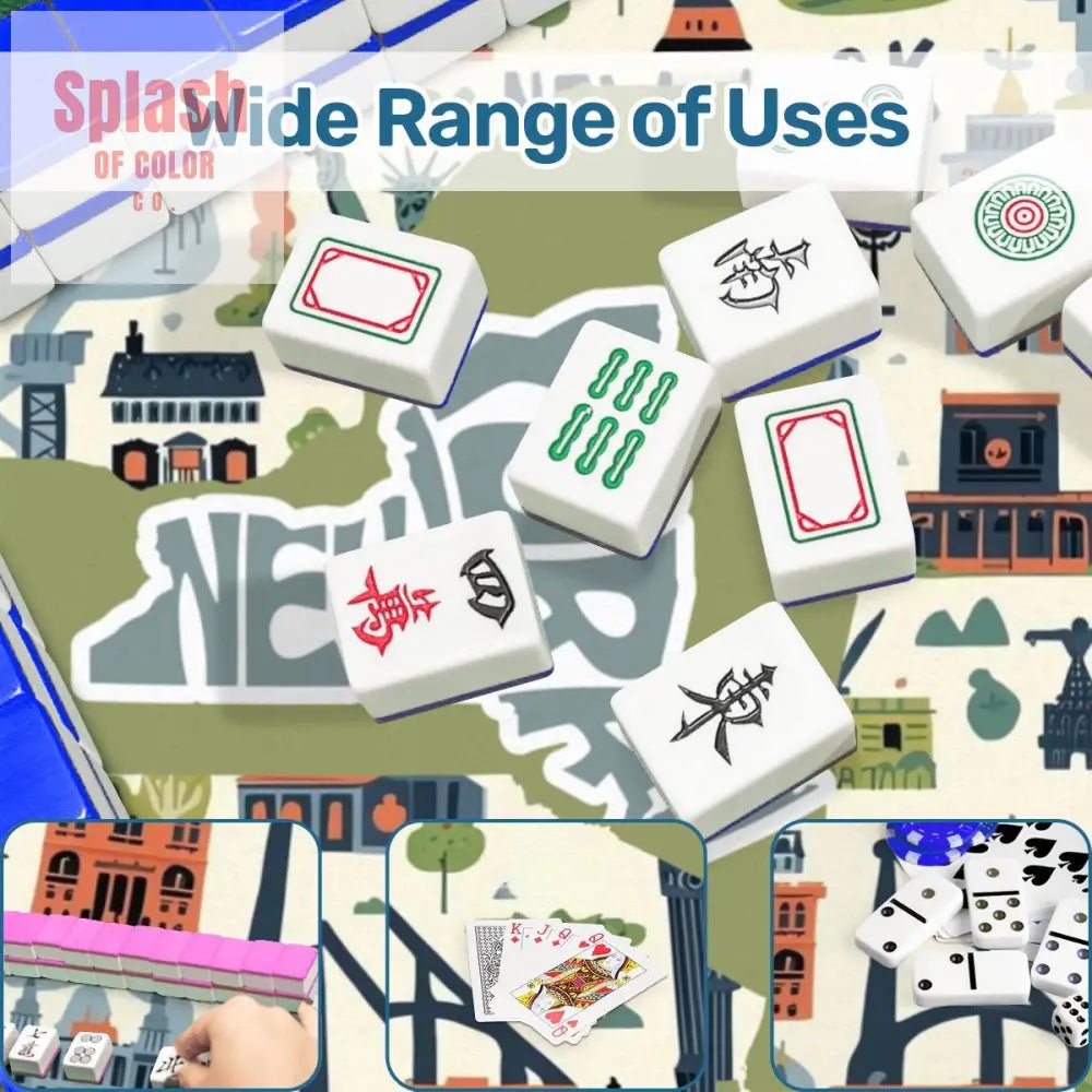 New York New York Whimsical, Splash Of Whimsy Mahjong Mat - Splash of Color co.