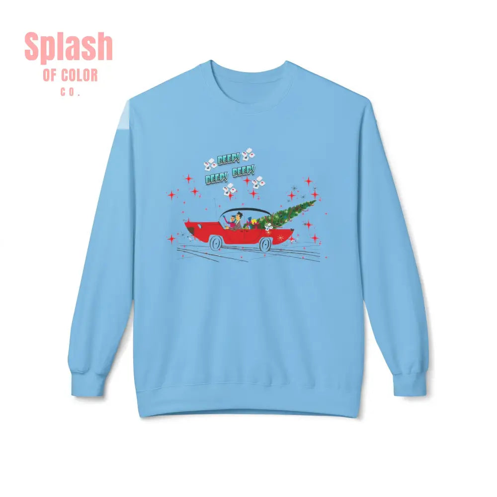 Nostalgic Mahjong Funny Vintage Designed Christmas Crewneck Sweatshirt Cozy Christmas Sweater For Mahj Lover Sky / S