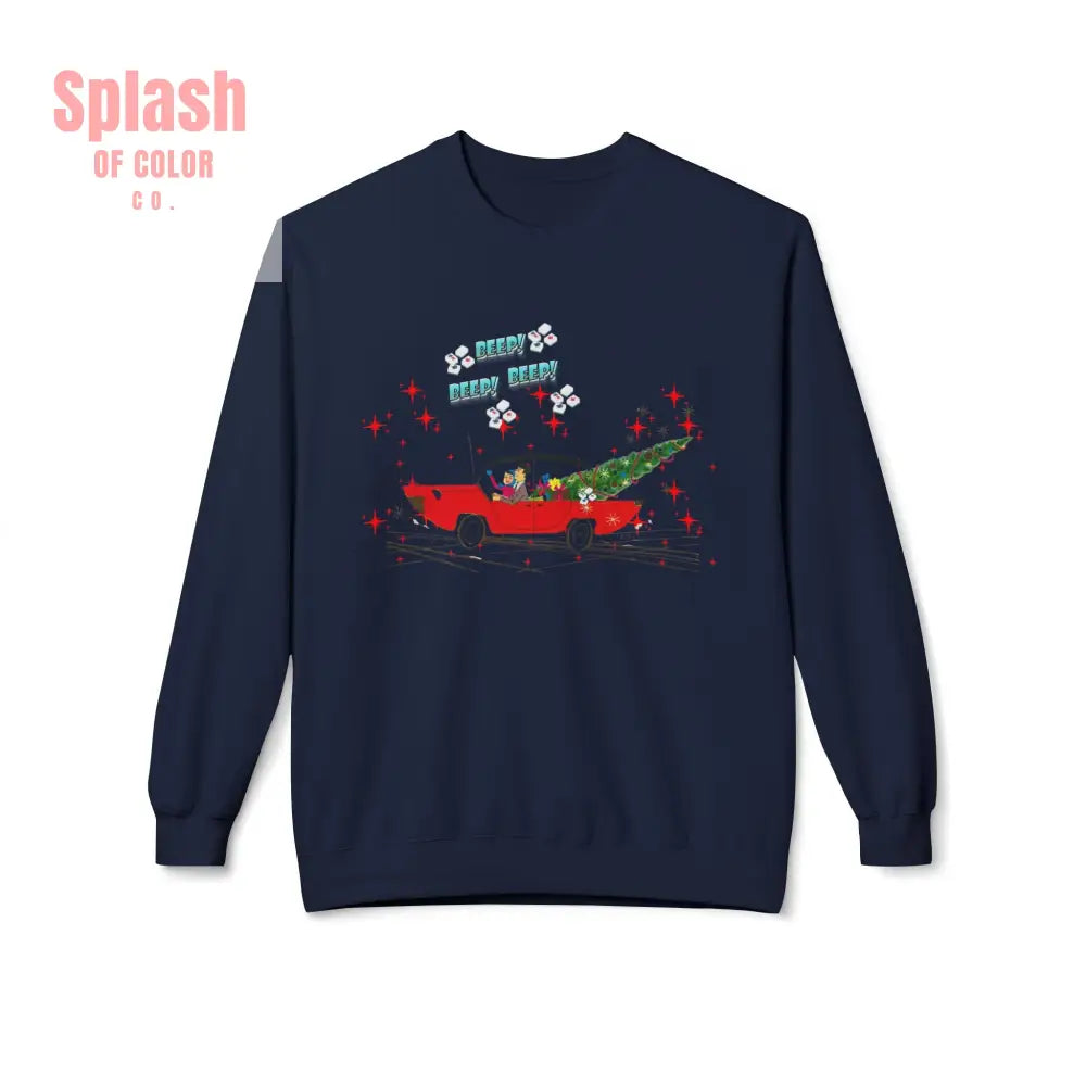 Nostalgic Mahjong Funny Vintage Designed Christmas Crewneck Sweatshirt Cozy Christmas Sweater For Mahj Lover Navy / S