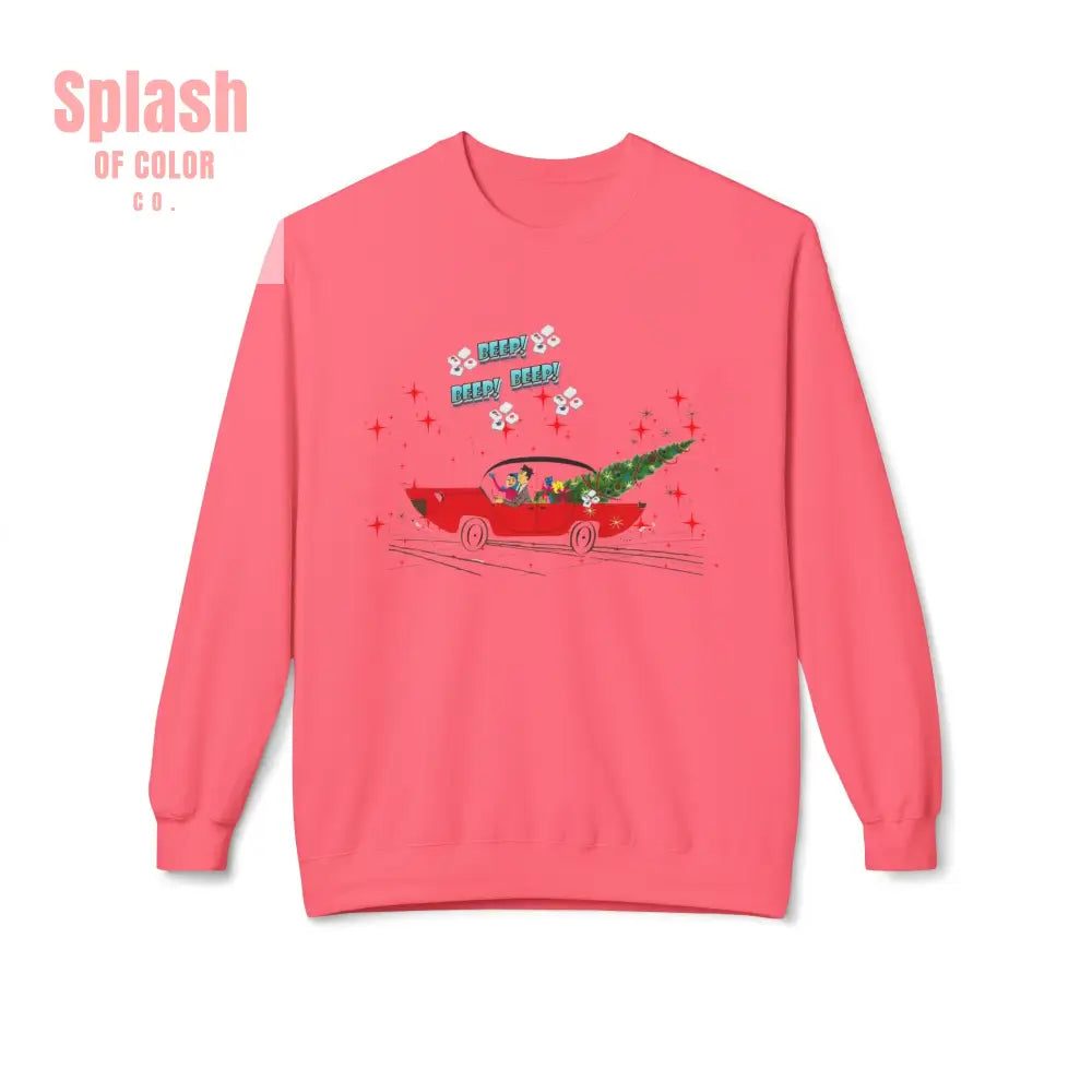 Nostalgic Mahjong Funny Vintage Designed Christmas Crewneck Sweatshirt Cozy Christmas Sweater For Mahj Lover Pink
