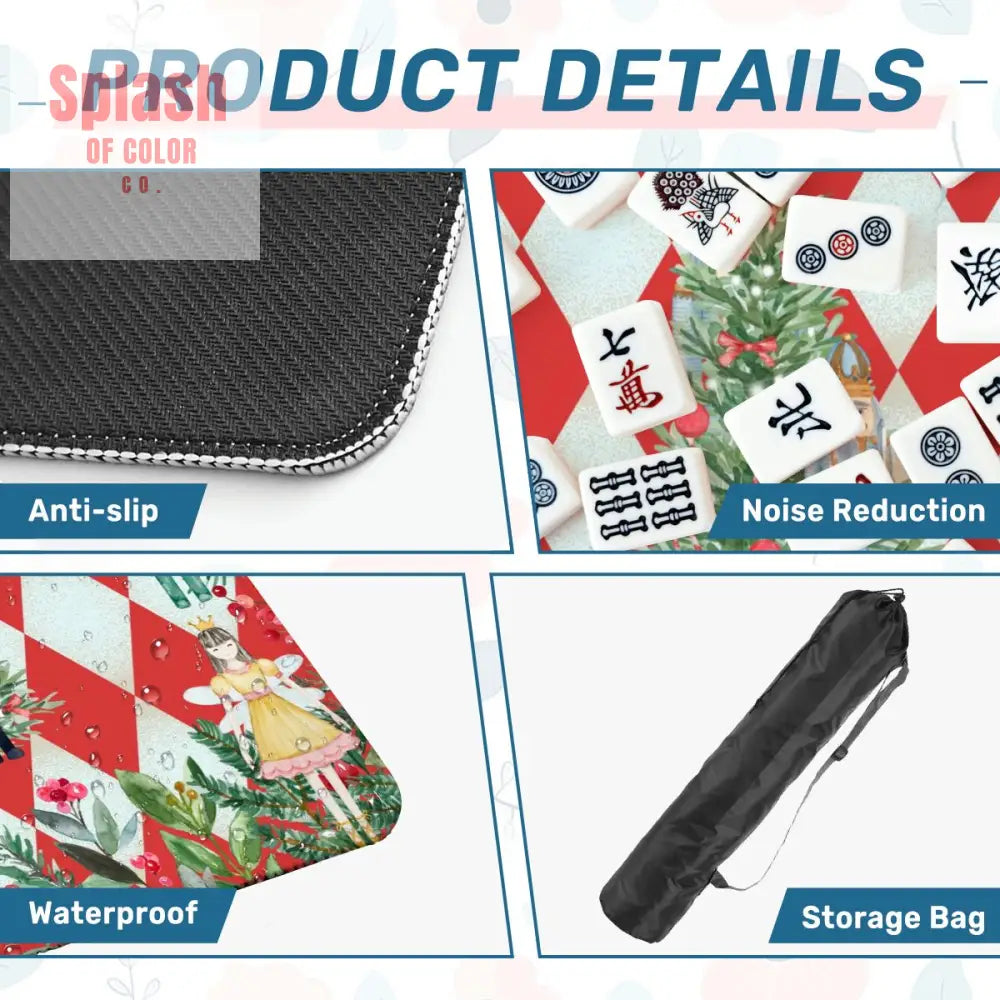 Nutty For Mahjong Nutcracker Ballerinas Watercolor Christmas Mahjong Mat Daily Accessories