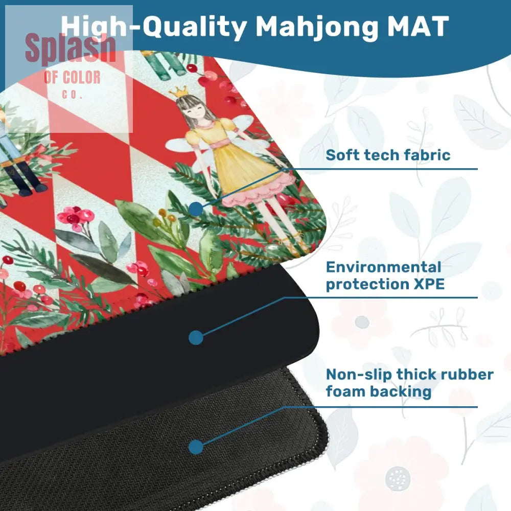Nutty For Mahjong Nutcracker Ballerinas Watercolor Christmas Mahjong Mat Daily Accessories