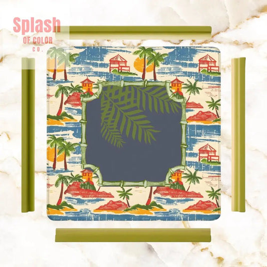Old World Vintage Florida Beach Heritage Collection Mahjong Mat - Splash of Color co.
