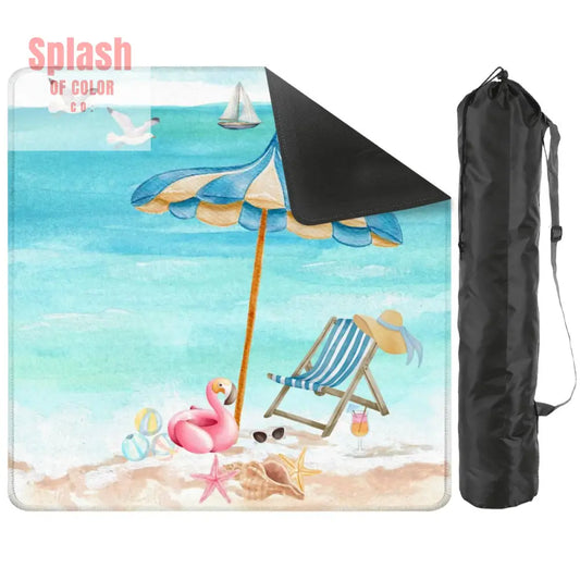 Palm Beach Style Flamingo Beach Vibes Modern Mahjong Mat - 31.5’’x31.5’’ - Daily Accessories