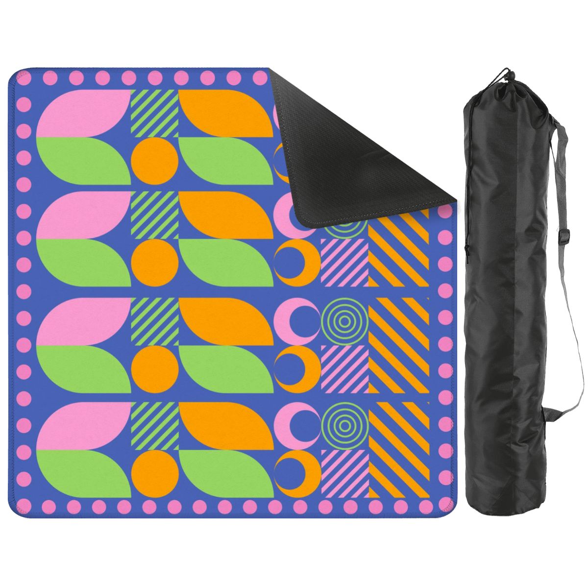 Palm Beach Style Modern Mahjong Mat Preppy Pink Orange Green Mahj Game Mat - 31.5’’x31.5’’ - Daily Accessories