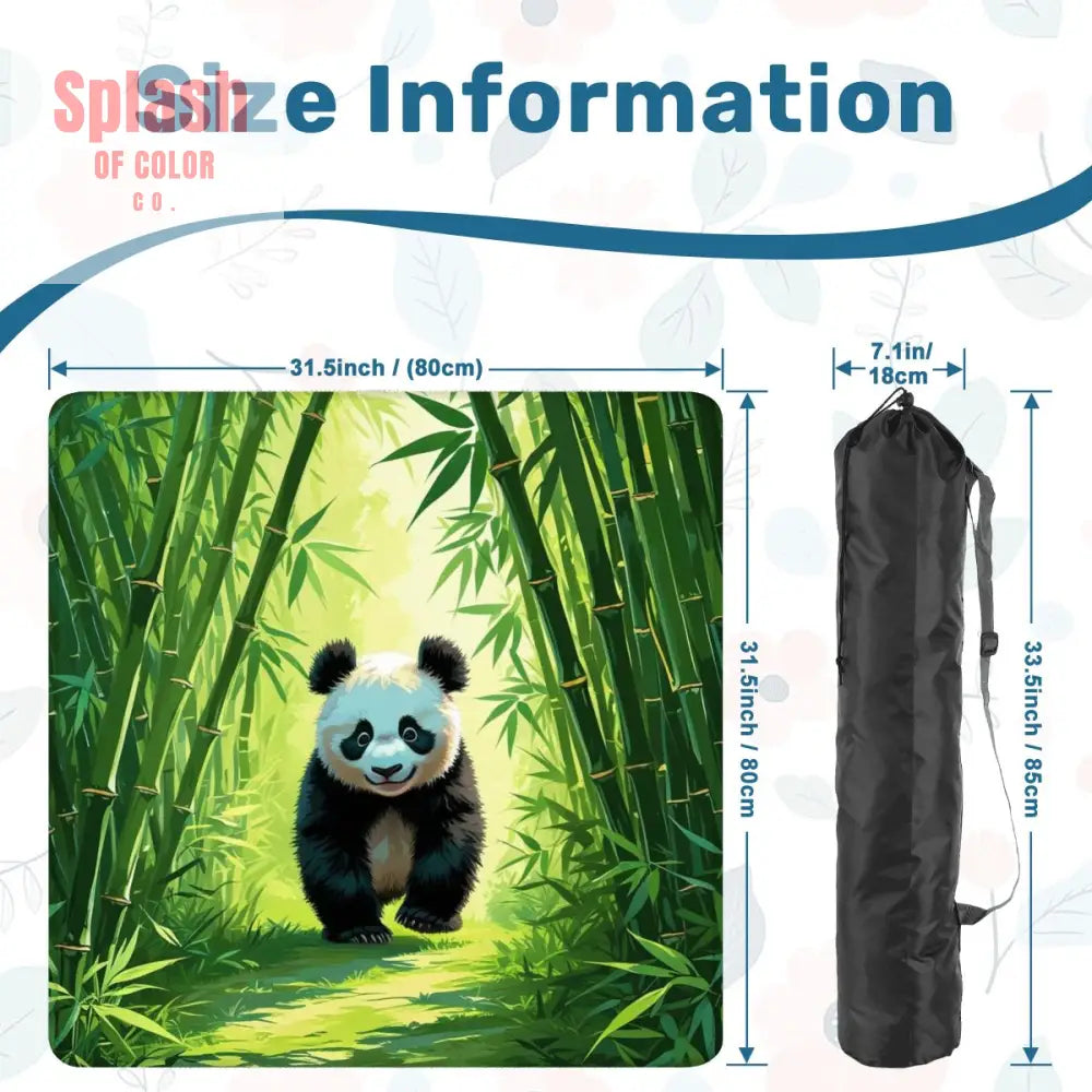 Panda Bear Bamboo Forest Asian Inspired Mahjong Mat - 31.5’’x31.5’’ - Daily Accessories