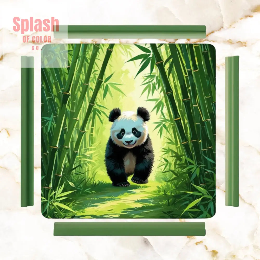Panda Bear Bamboo Forest Asian Inspired Mahjong Mat - 31.5’’x31.5’’ - Daily Accessories