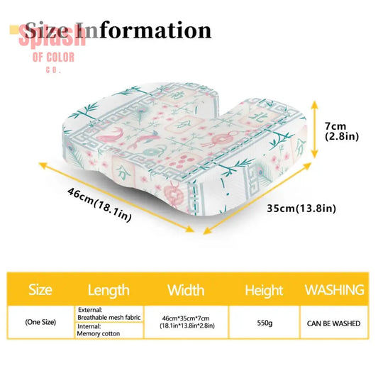 Pastel Mahjong Tiles Memory Foam Seat Cushion Perfect For Long Mahj Game Nights 18.1’’x13.8’’x2.8’’ Daily Accessories