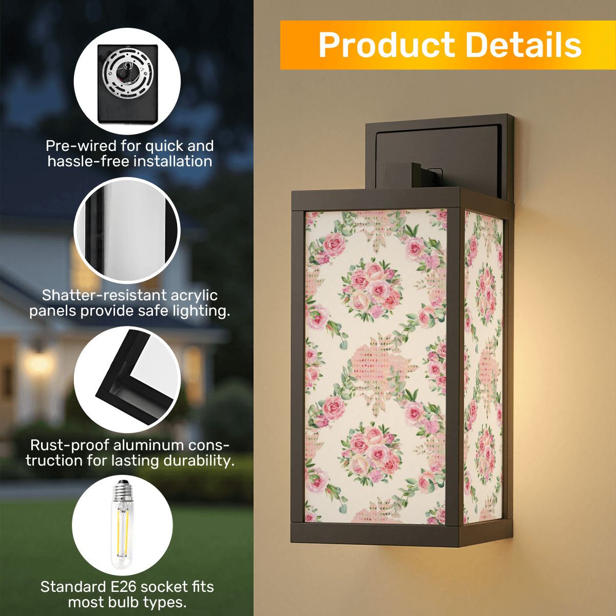 Patio Wall Light - One Size - Wall Lighting