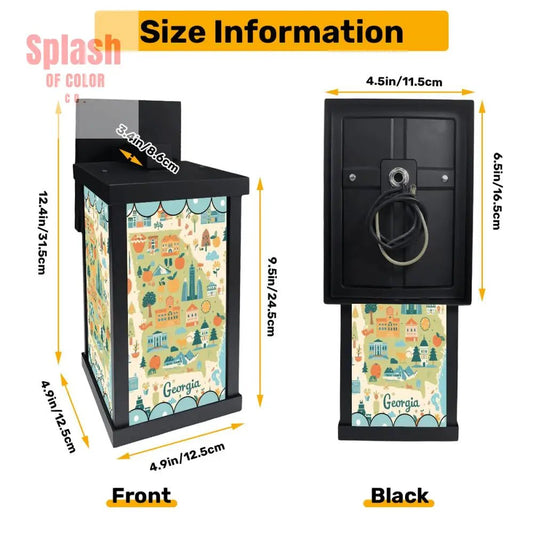 State Of Georgia Whimsical Blue Green Cityscape Patio Wall Light Sconce - Splash of Color co.