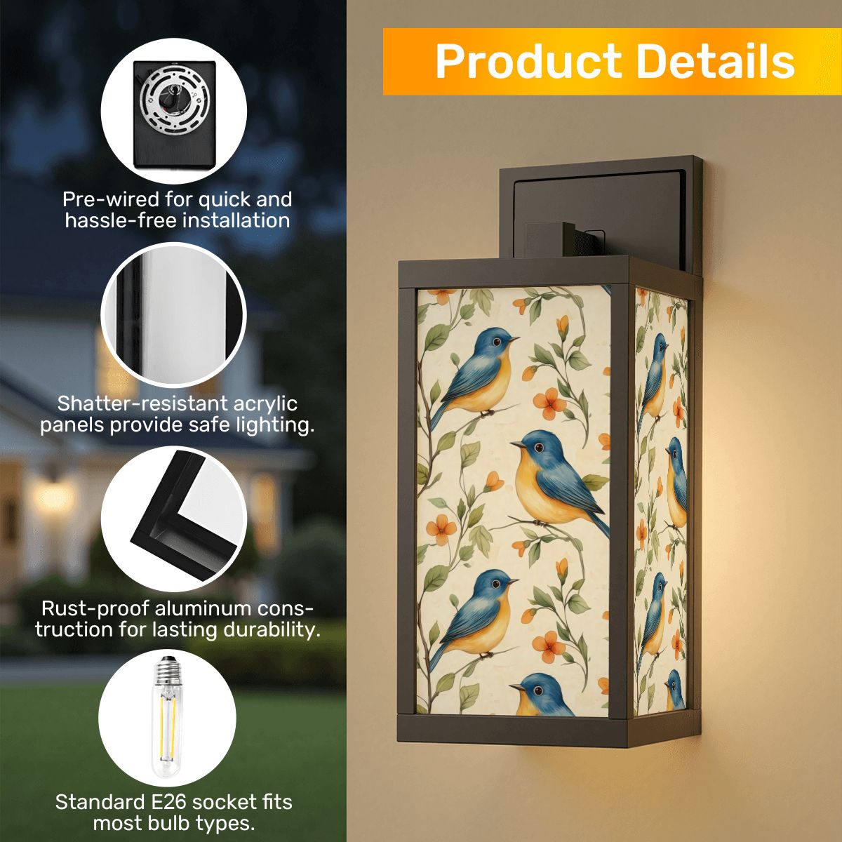 Patio Wall Light - One Size - Wall Lighting