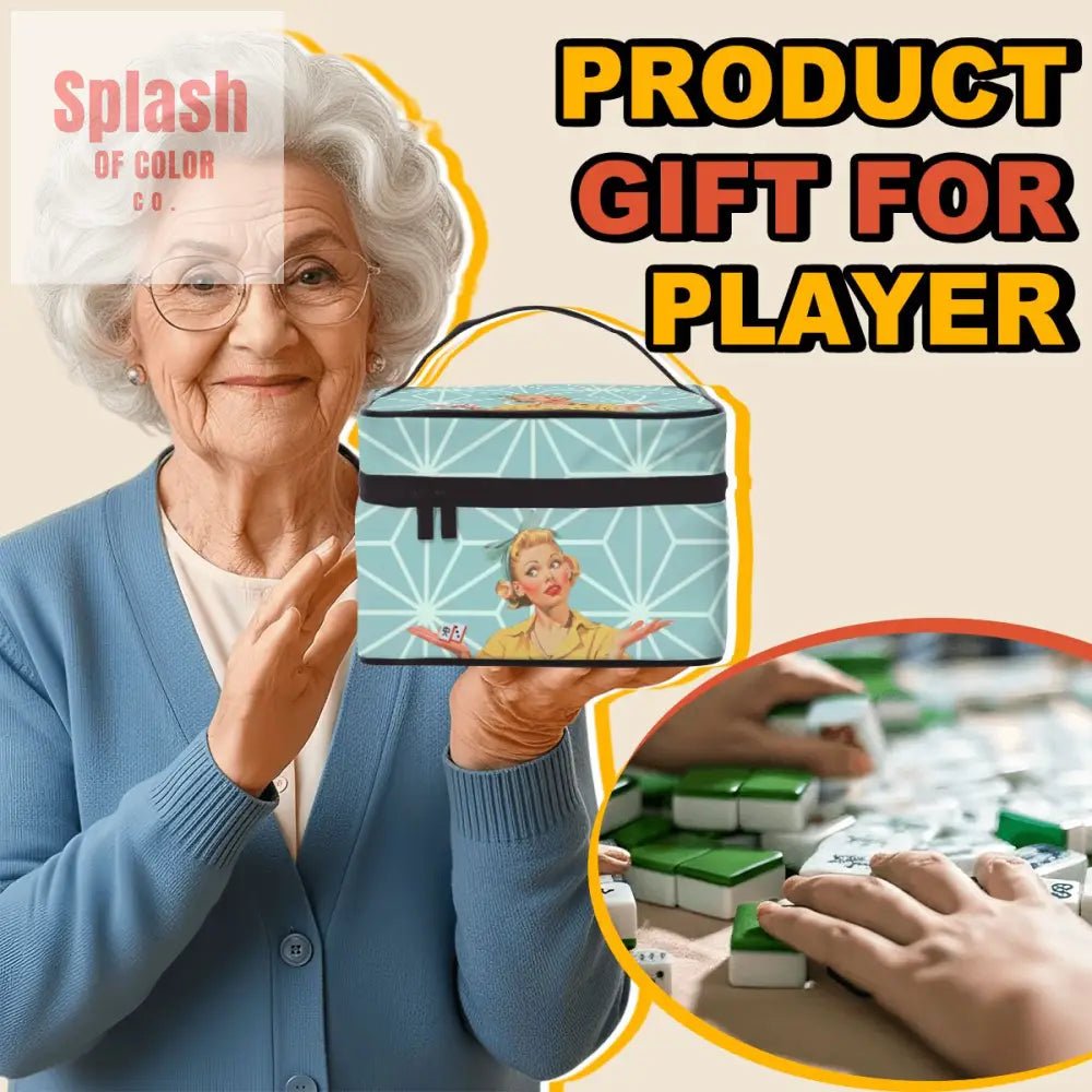 Mahjong Tile Accessory Vintage Nostalgia Portable Mahjong Bag - Splash of Color co.