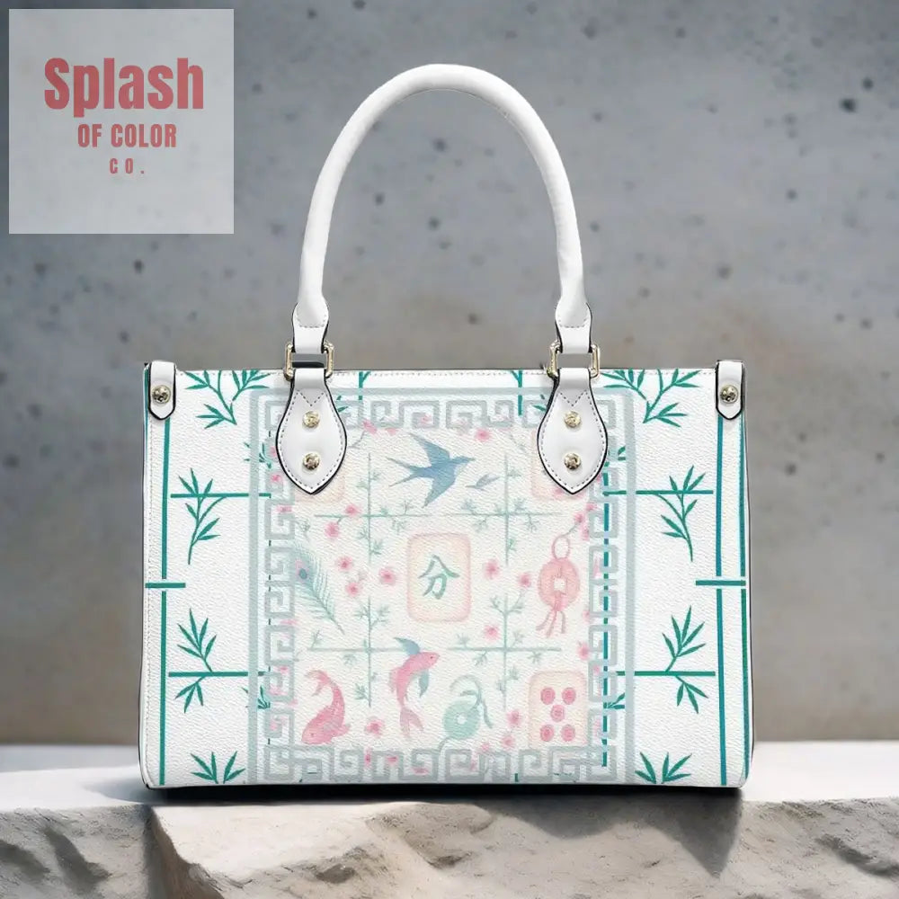 Preppy Mahjong Handbag Shoulder Bag Pastel Blue Green Pink Yuppy Tote Bag for Women Handbag