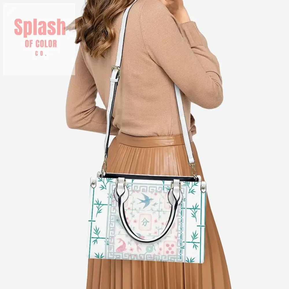 Preppy Mahjong Handbag Shoulder Bag Pastel Blue Green Pink Yuppy Tote Bag for Women Handbag