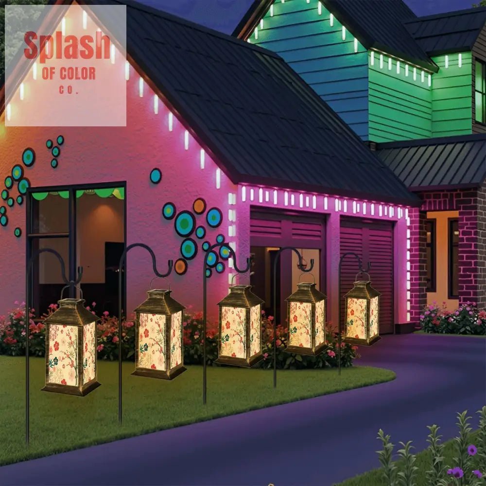 Asian Zen Cherry Blossom Garden Solar Lantern - Splash of Color co.