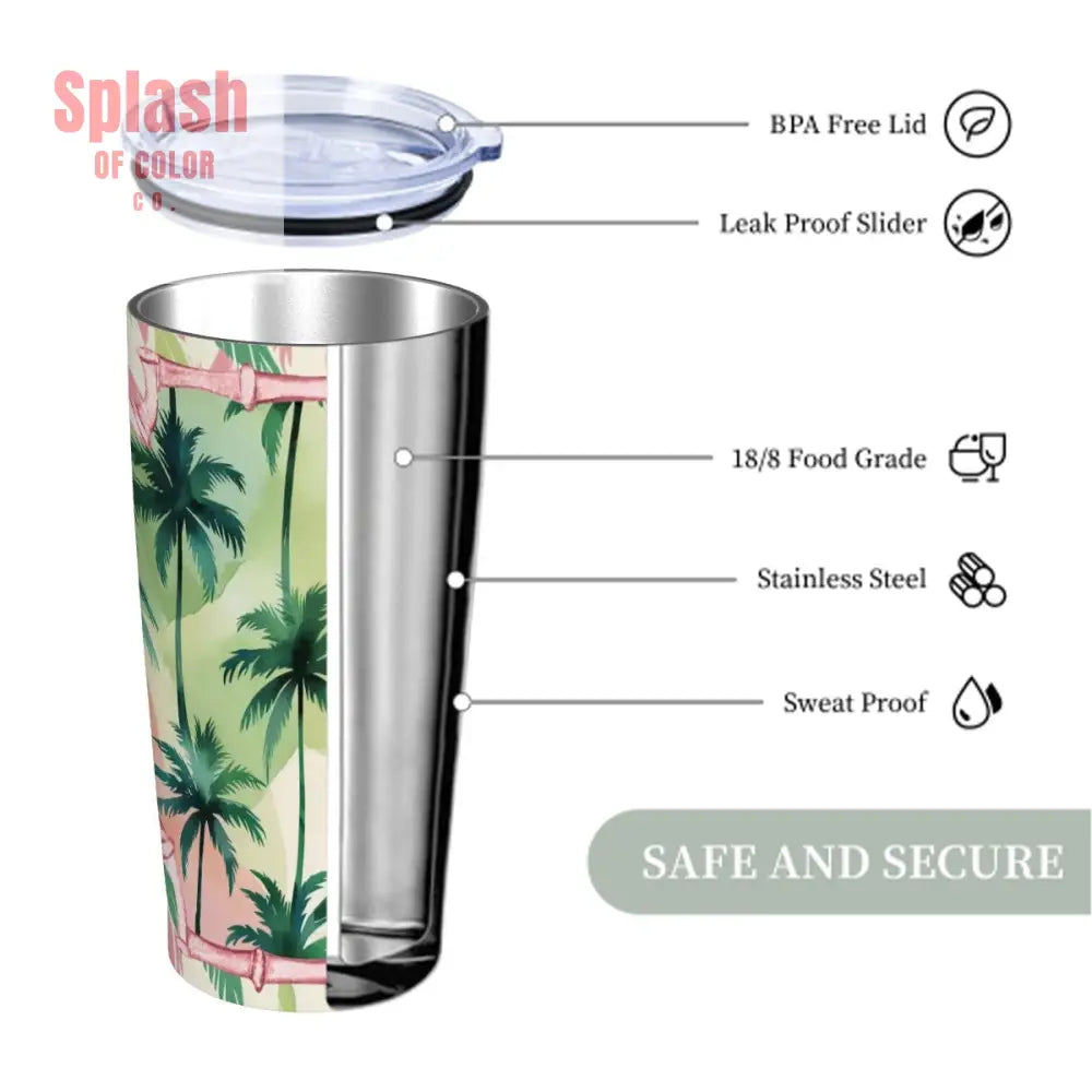 Stainless Steel Insulated Tumblers with Lid & Straw (20oz) One Size Drinkware
