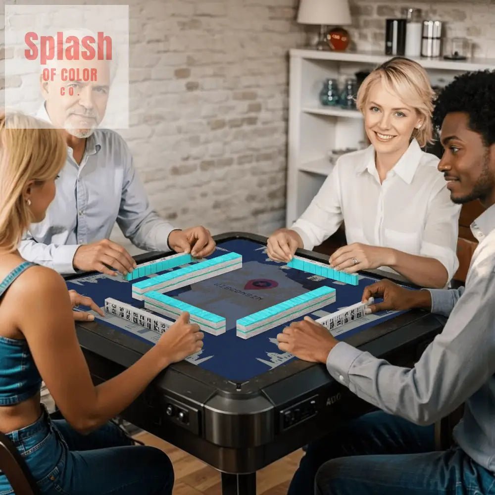 State Of Wisconsin Mahjong Game Mat, Blue, Cityscape Wisconsin Pride - Splash of Color co.