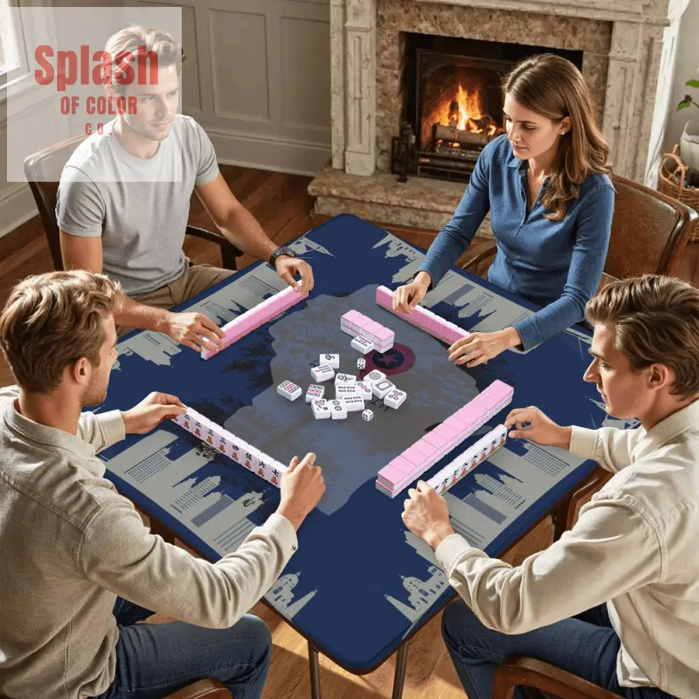 State Of Wisconsin Mahjong Game Mat Blue Cityscape Wisconsin Pride - Daily Accessories