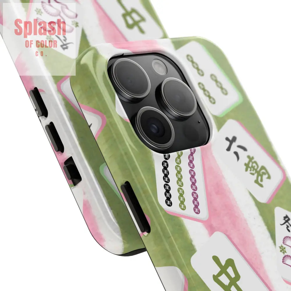 Stylish Mahjong Phone Case Durable Mobile Cover for Gamers Unique Gifts for Game Lovers Fun Accessory for Phone