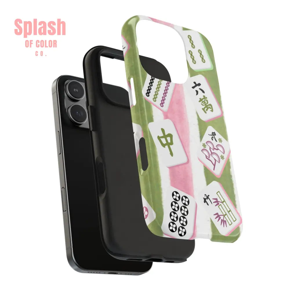 Stylish Mahjong Phone Case Durable Mobile Cover for Gamers Unique Gifts for Game Lovers Fun Accessory for Phone