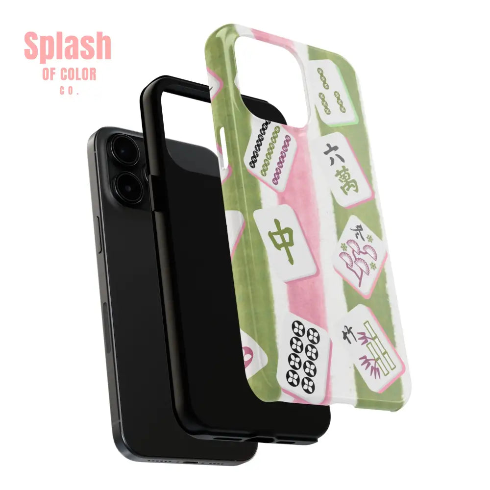 Stylish Mahjong Phone Case Durable Mobile Cover for Gamers Unique Gifts for Game Lovers Fun Accessory for Phone