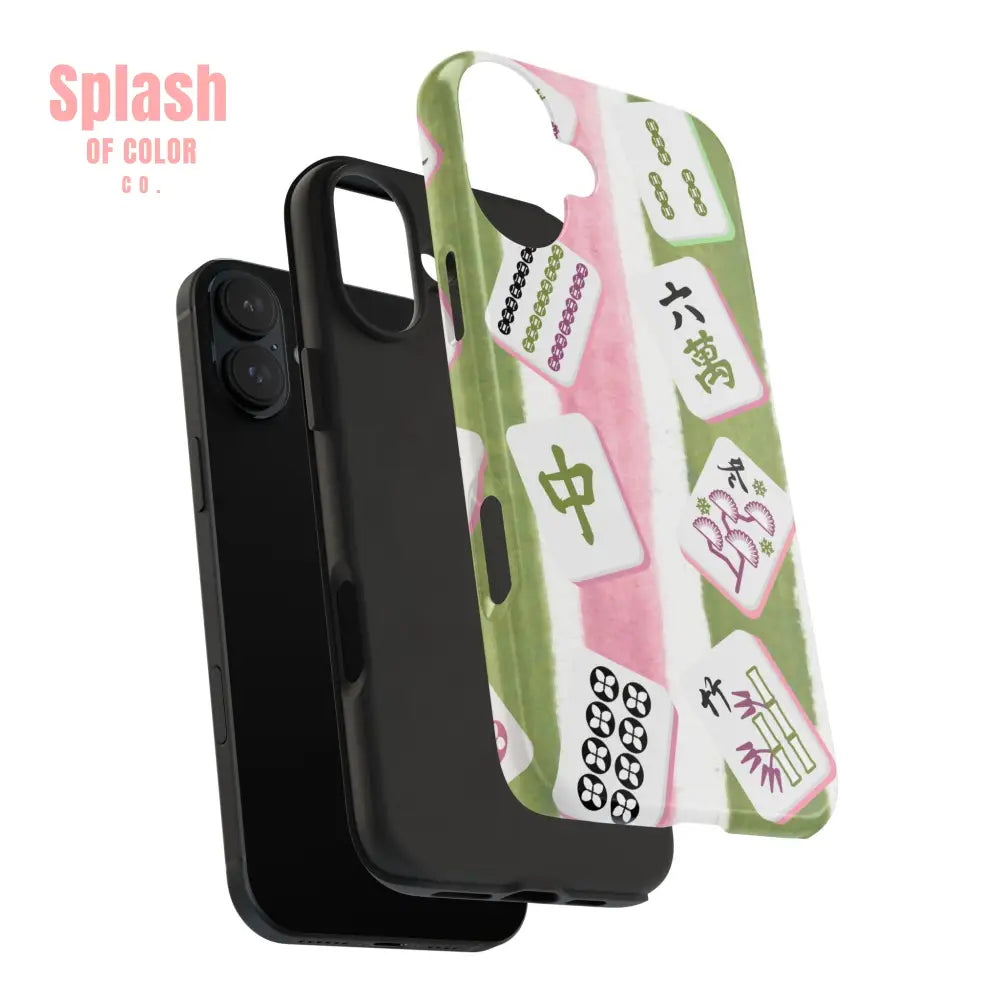 Stylish Mahjong Phone Case Durable Mobile Cover for Gamers Unique Gifts for Game Lovers Fun Accessory for Phone
