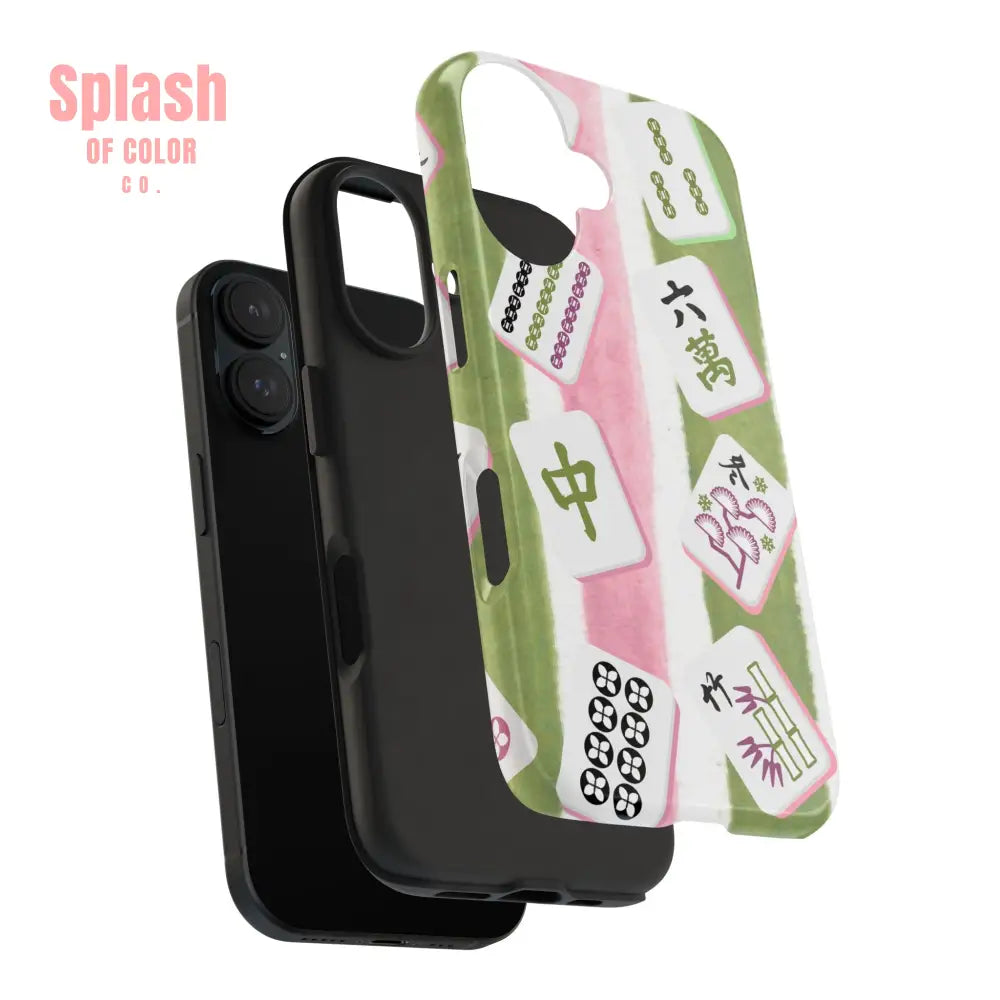 Stylish Mahjong Phone Case Durable Mobile Cover for Gamers Unique Gifts for Game Lovers Fun Accessory for Phone