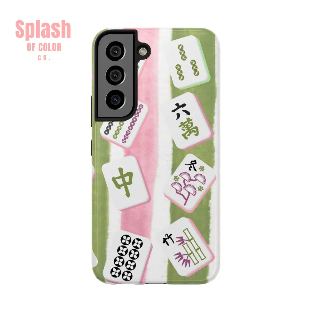 Stylish Mahjong Phone Case Durable Mobile Cover for Gamers Unique Gifts for Game Lovers Fun Accessory for Phone