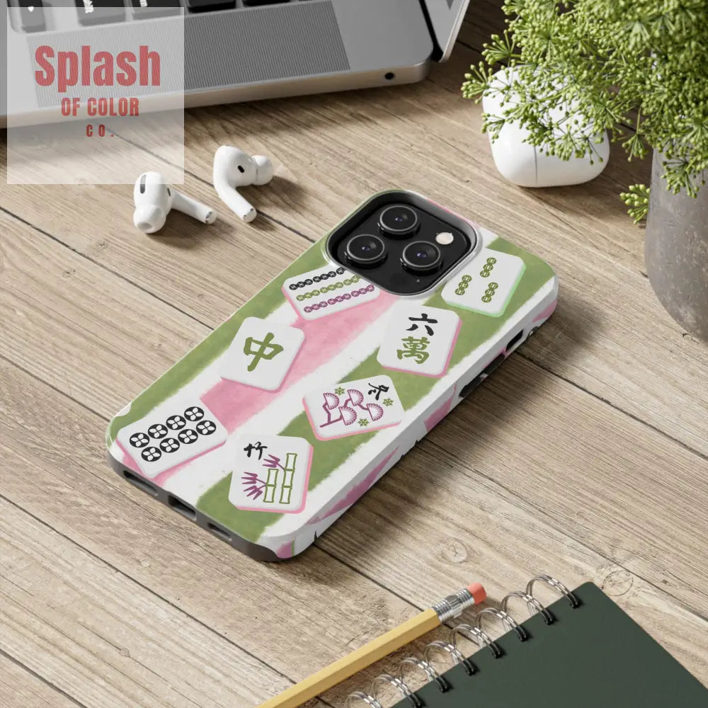 Stylish Mahjong Phone Case Durable Mobile Cover for Gamers Unique Gifts for Game Lovers Fun Accessory for Phone