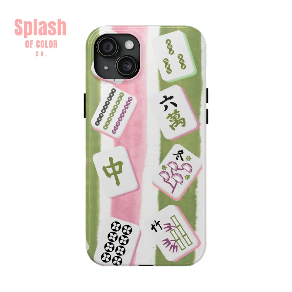 Stylish Mahjong Phone Case Durable Mobile Cover for Gamers Unique Gifts for Game Lovers Fun Accessory for Phone