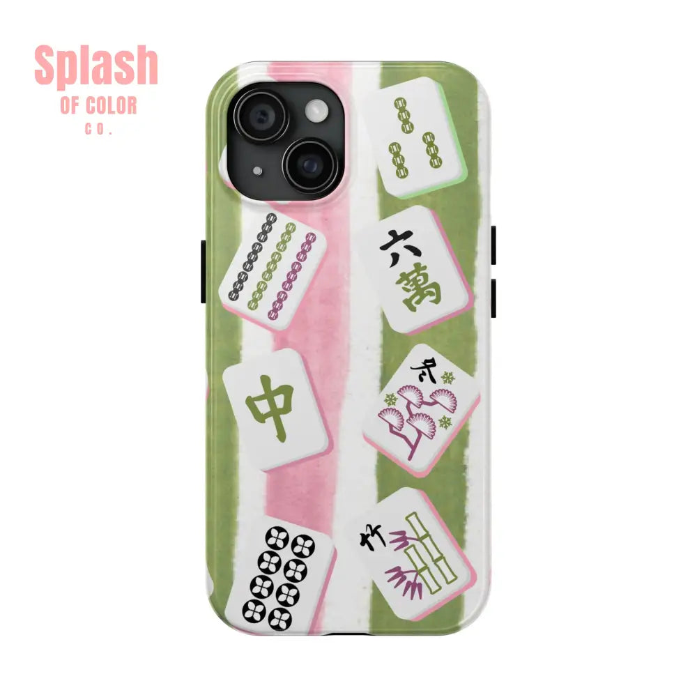 Stylish Mahjong Phone Case Durable Mobile Cover for Gamers Unique Gifts for Game Lovers Fun Accessory for Phone