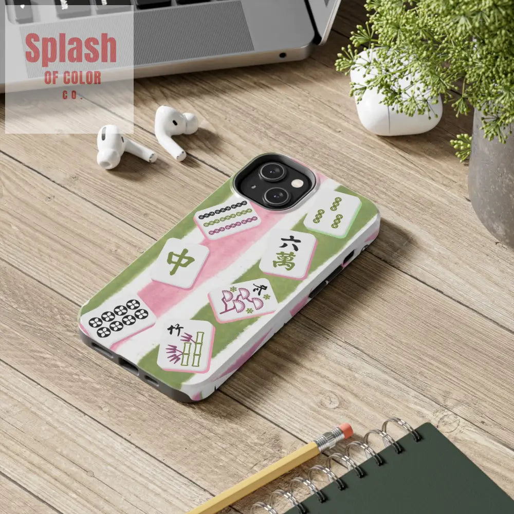 Stylish Mahjong Phone Case Durable Mobile Cover for Gamers Unique Gifts for Game Lovers Fun Accessory for Phone