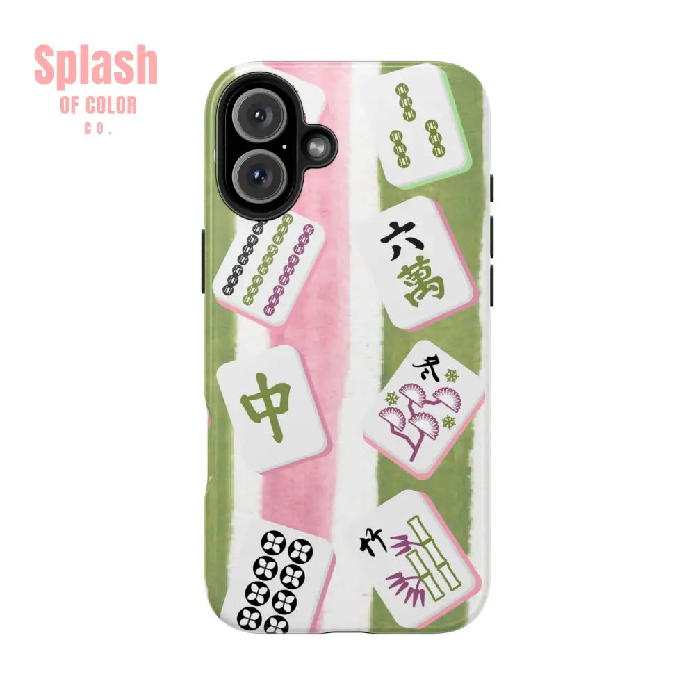 Stylish Mahjong Phone Case Durable Mobile Cover for Gamers Unique Gifts for Game Lovers Fun Accessory for Phone