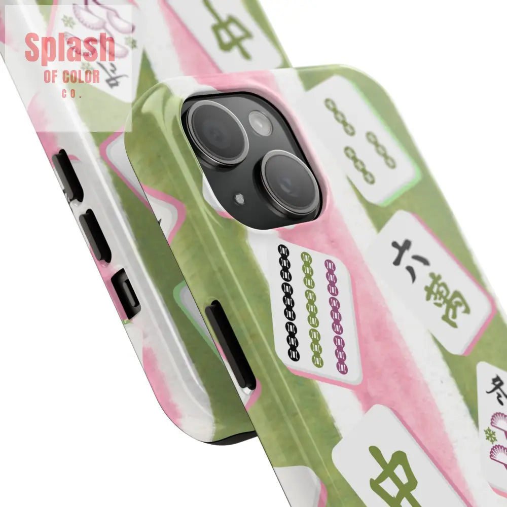 Stylish Mahjong Phone Case Durable Mobile Cover for Gamers Unique Gifts for Game Lovers Fun Accessory for Phone