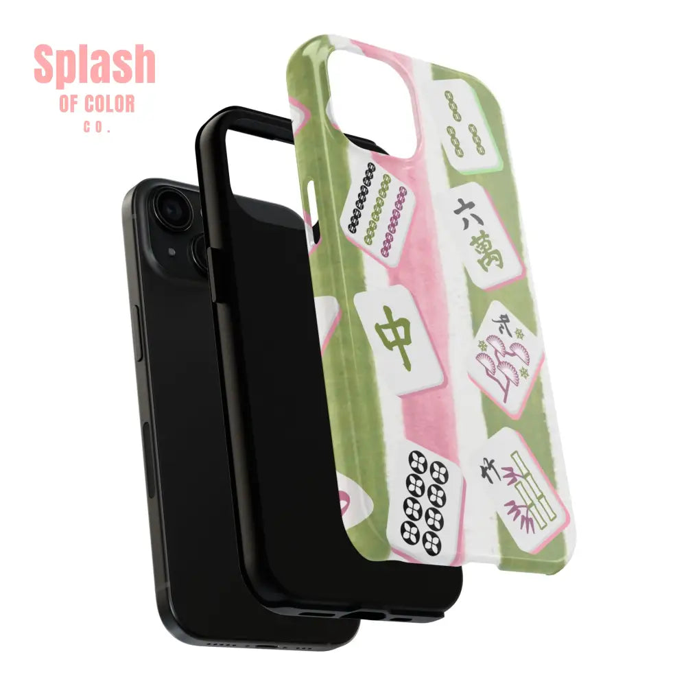 Stylish Mahjong Phone Case Durable Mobile Cover for Gamers Unique Gifts for Game Lovers Fun Accessory for Phone