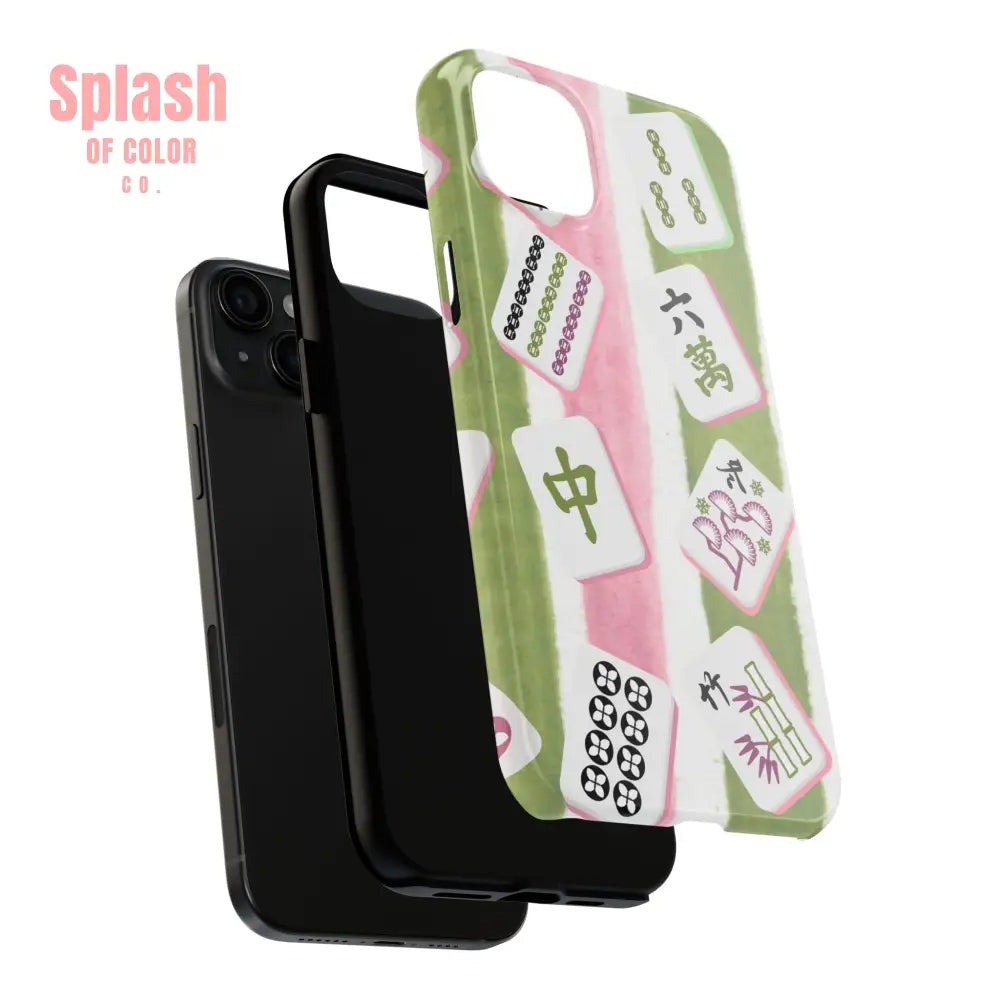 Stylish Mahjong Phone Case Durable Mobile Cover for Gamers Unique Gifts for Game Lovers Fun Accessory for Phone