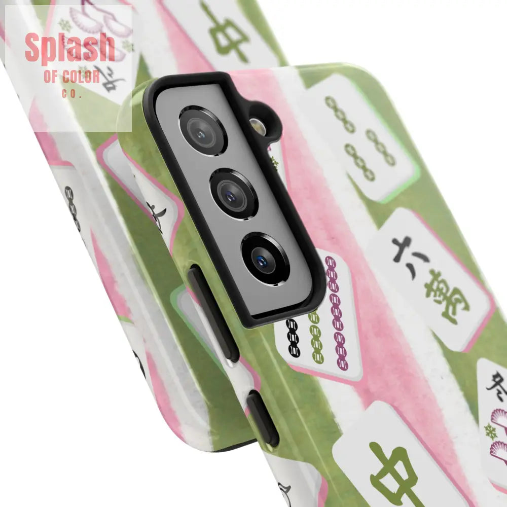 Stylish Mahjong Phone Case Durable Mobile Cover for Gamers Unique Gifts for Game Lovers Fun Accessory for Phone