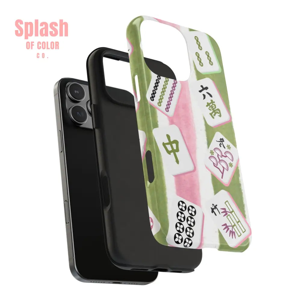 Stylish Mahjong Phone Case Durable Mobile Cover for Gamers Unique Gifts for Game Lovers Fun Accessory for Phone
