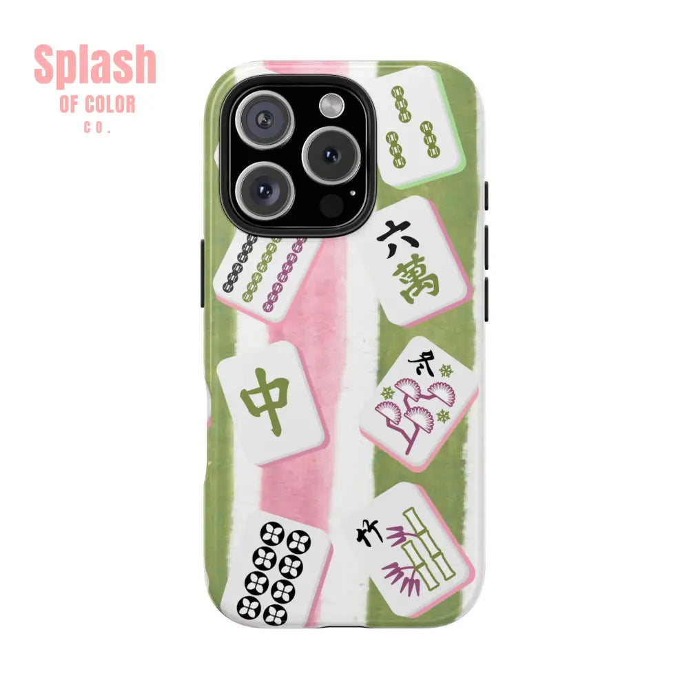 Stylish Mahjong Phone Case Durable Mobile Cover for Gamers Unique Gifts for Game Lovers Fun Accessory for Phone