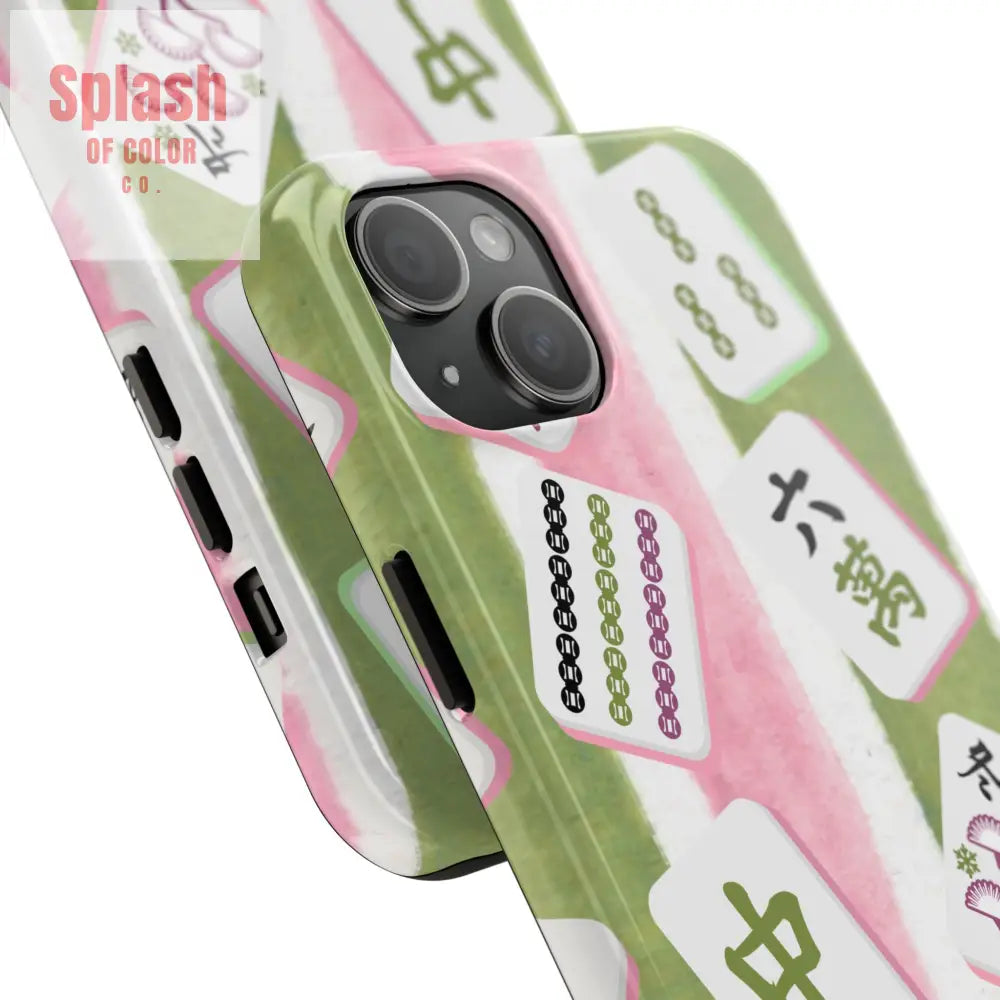 Stylish Mahjong Phone Case Durable Mobile Cover for Gamers Unique Gifts for Game Lovers Fun Accessory for Phone