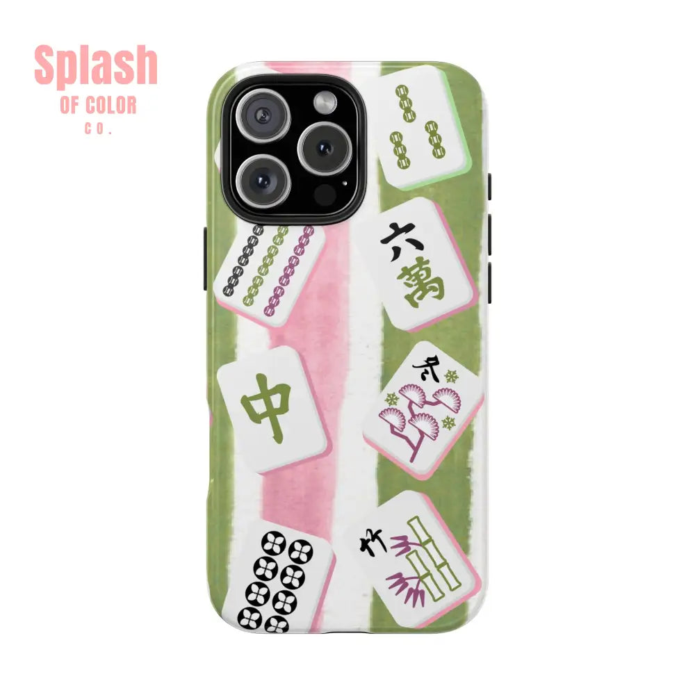 Stylish Mahjong Phone Case Durable Mobile Cover for Gamers Unique Gifts for Game Lovers Fun Accessory for Phone