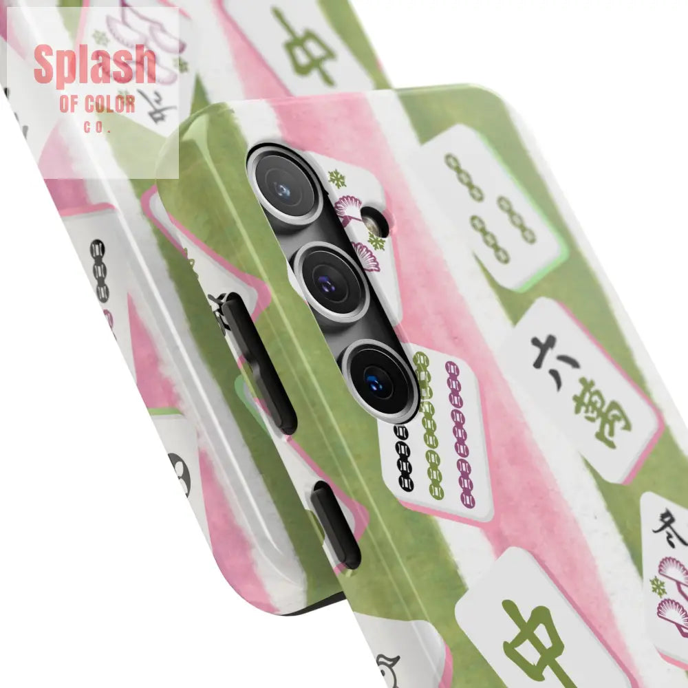 Stylish Mahjong Phone Case Durable Mobile Cover for Gamers Unique Gifts for Game Lovers Fun Accessory for Phone