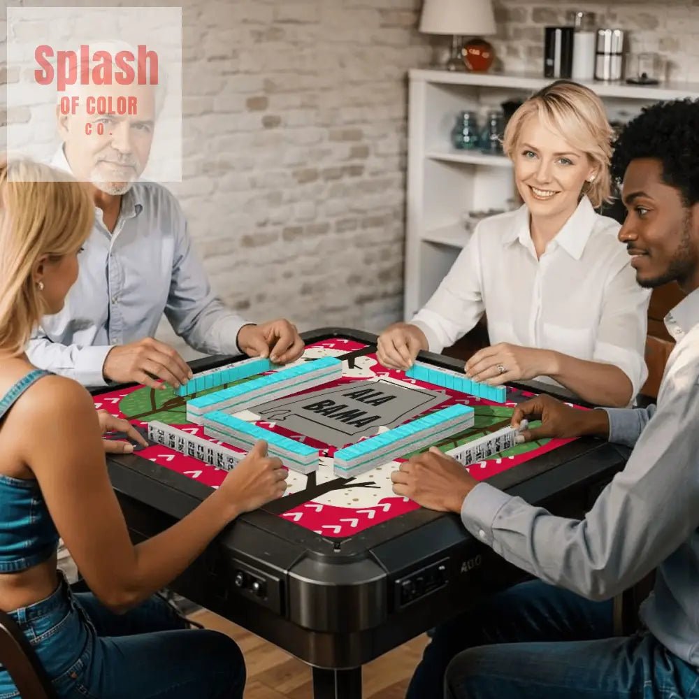 Sweet Home Alabama State Pride Mahjong Mat Crimson Red Scaninavian Style Mahj Mat - Splash of Color co.