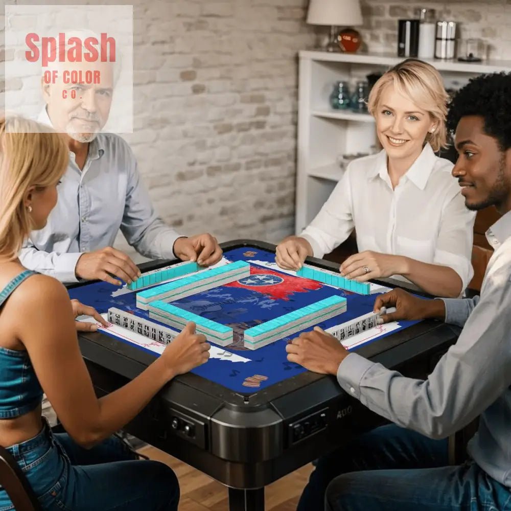 Tennessee State Pride Mahjong Mat, Red, White And Blue And All Things Tennessee - Splash of Color co.